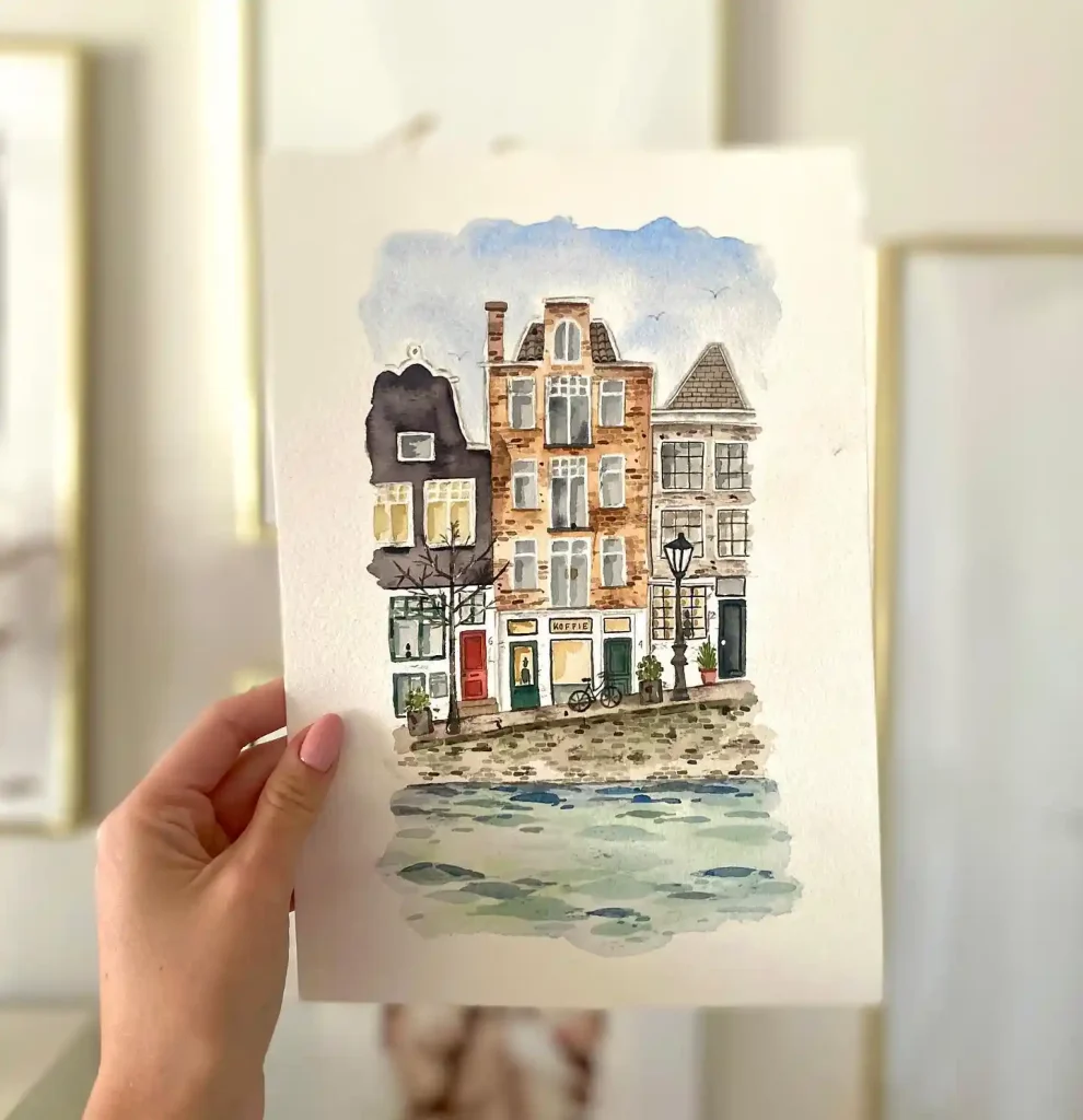 Watercolor Amsterdam Drawing Ideas (14)