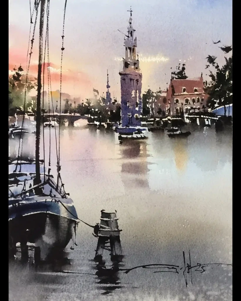 Watercolor Amsterdam Drawing Ideas (17)