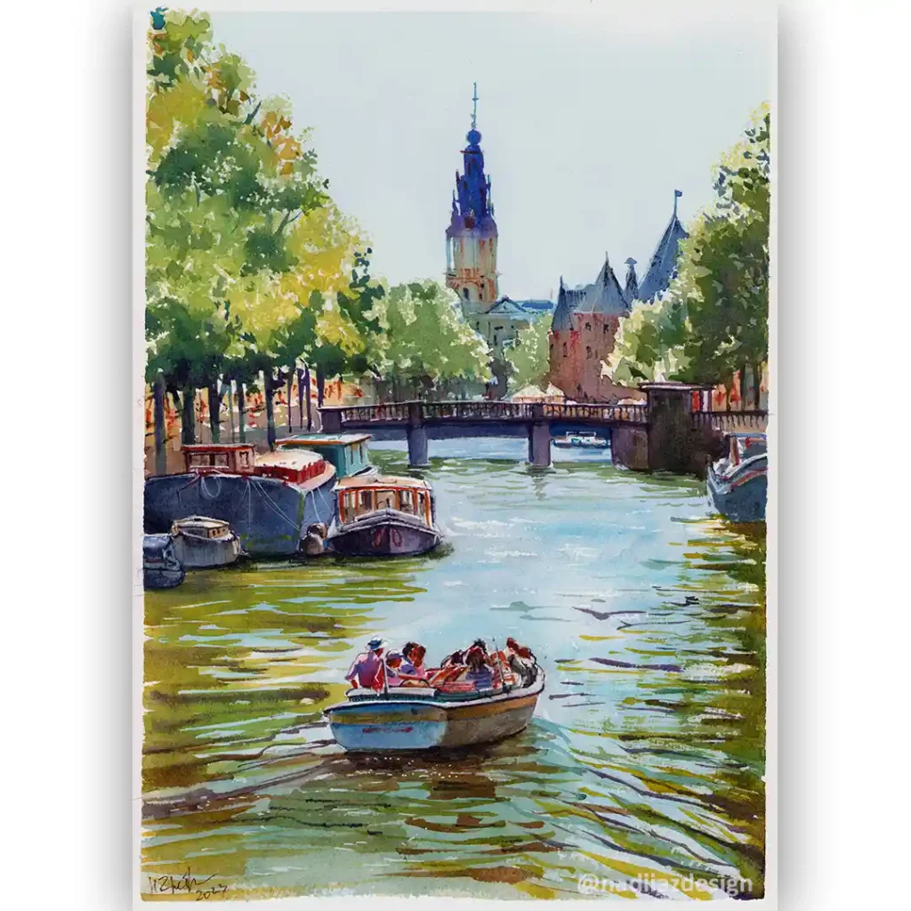 Watercolor Amsterdam Drawing Ideas (18)