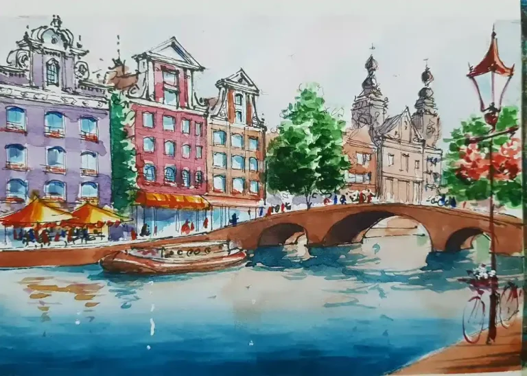 Watercolor Amsterdam Drawing Ideas (21)