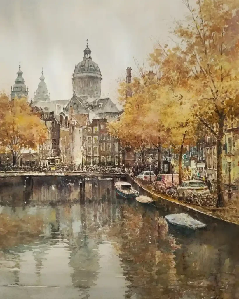 Watercolor Amsterdam Drawing Ideas (4)