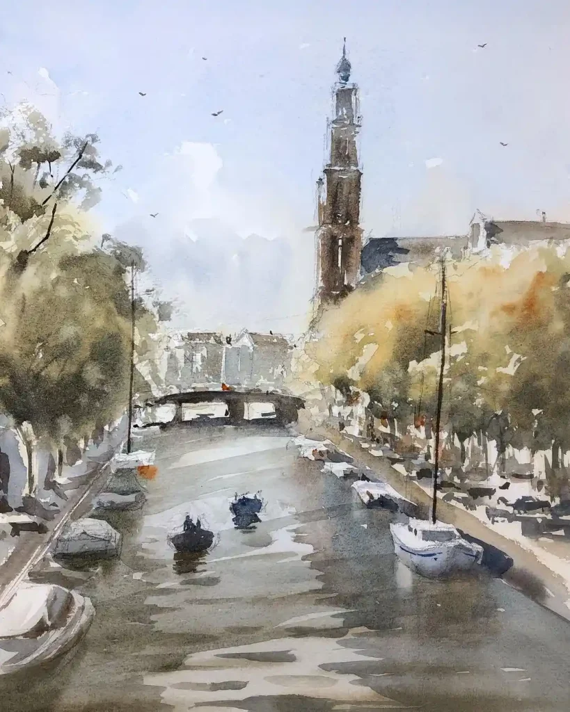 Watercolor Amsterdam Drawing Ideas (5)