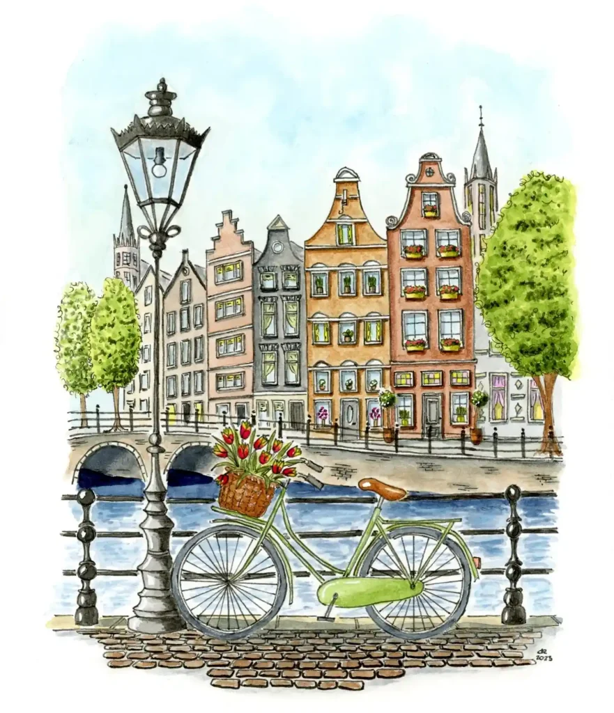 Watercolor Amsterdam Drawing Ideas (7)