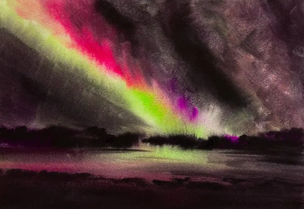 Watercolor Aurora Drawing Ideas (1)