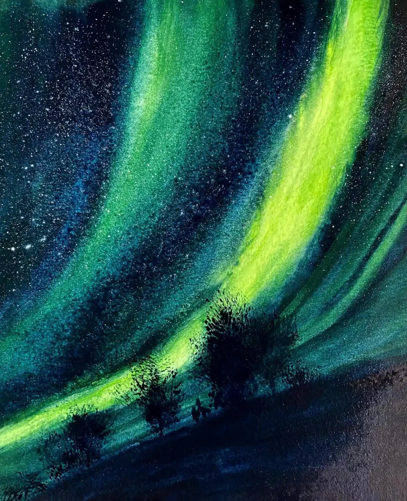 Watercolor Aurora Drawing Ideas (11)