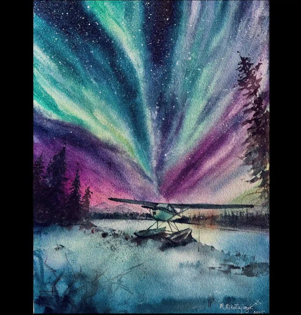 Watercolor Aurora Drawing Ideas (15)