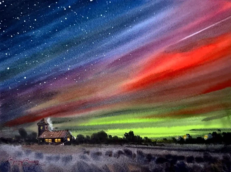 Watercolor Aurora Drawing Ideas (18)