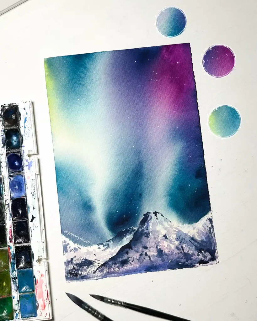 Watercolor Aurora Drawing Ideas (20)