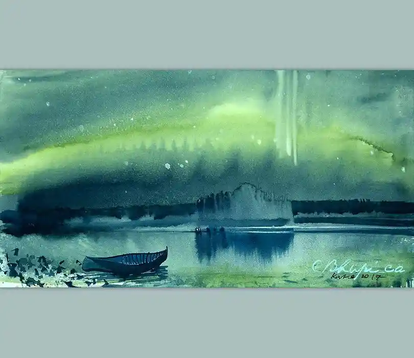 Watercolor Aurora Drawing Ideas (3)