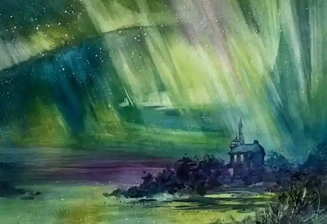 Watercolor Aurora Drawing Ideas (7)