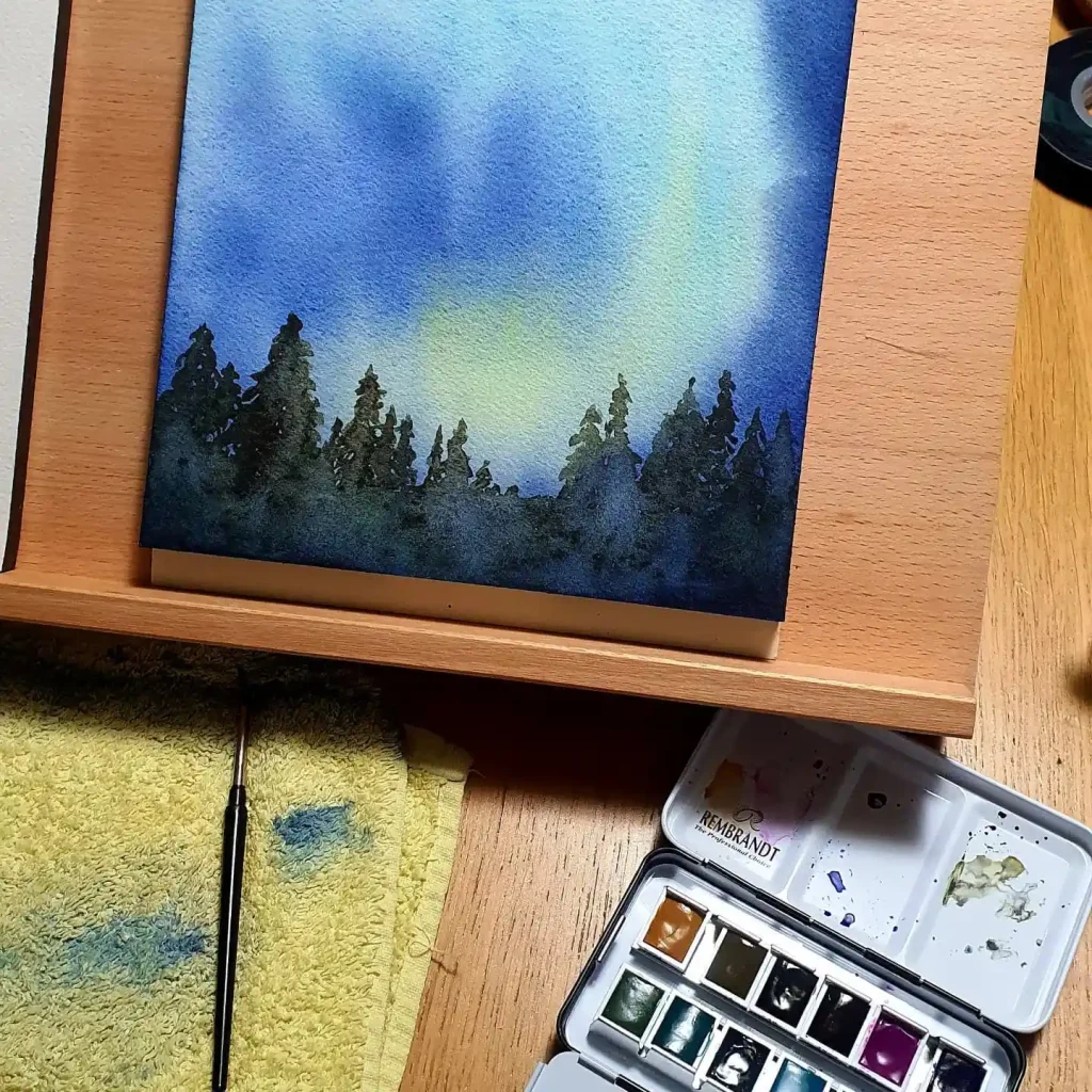 Watercolor Aurora Drawing Ideas (8)