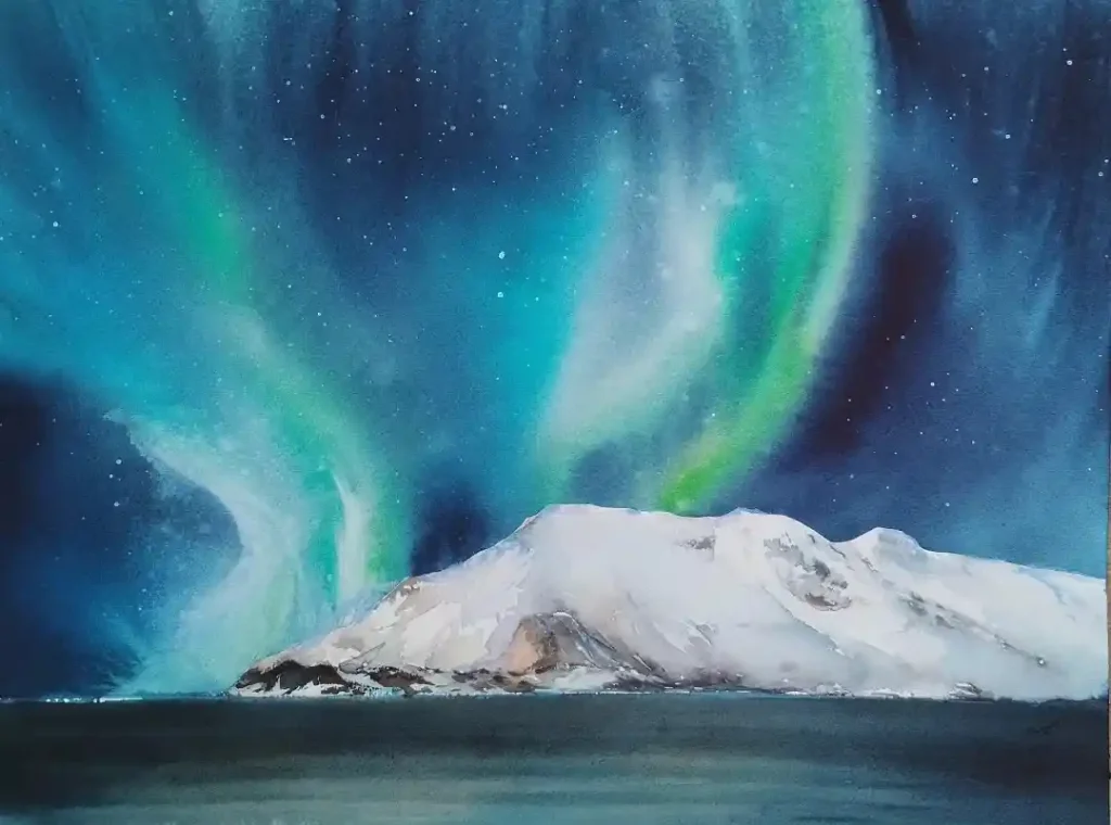 Watercolor Aurora Drawing Ideas (9)
