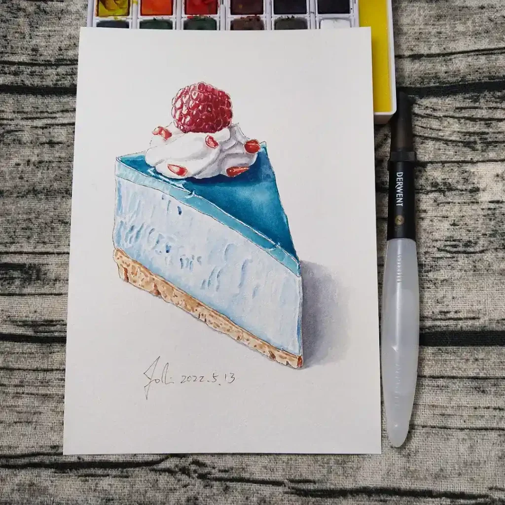Watercolor Cake Drawing Ideas (12)