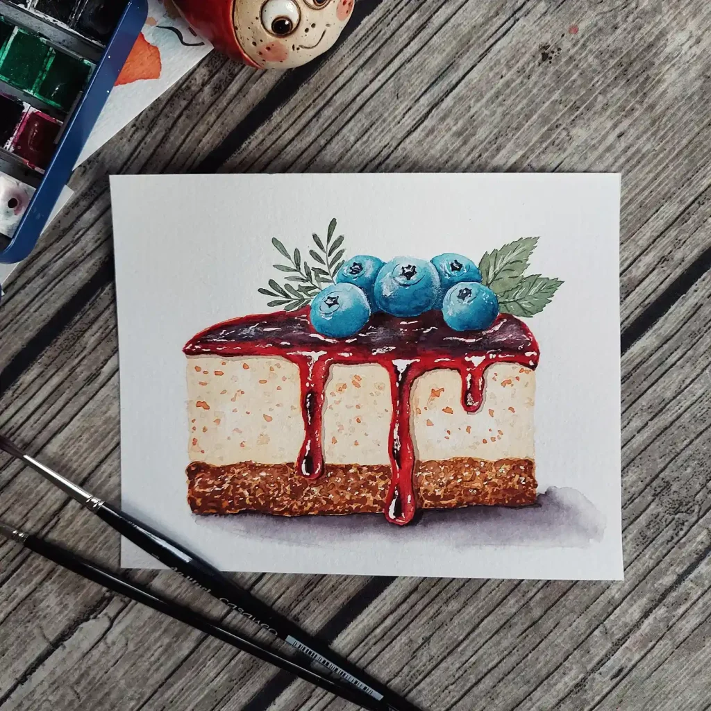 Watercolor Cake Drawing Ideas (2)
