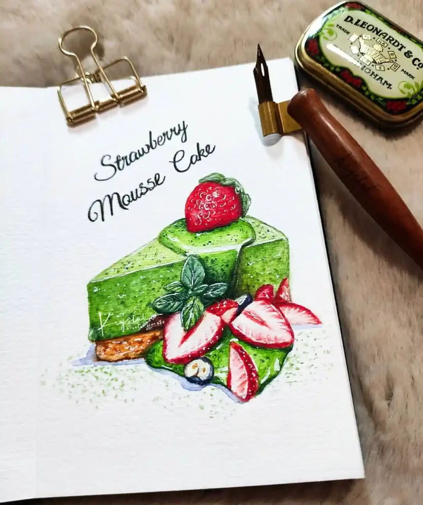 Watercolor Cake Drawing Ideas (20)