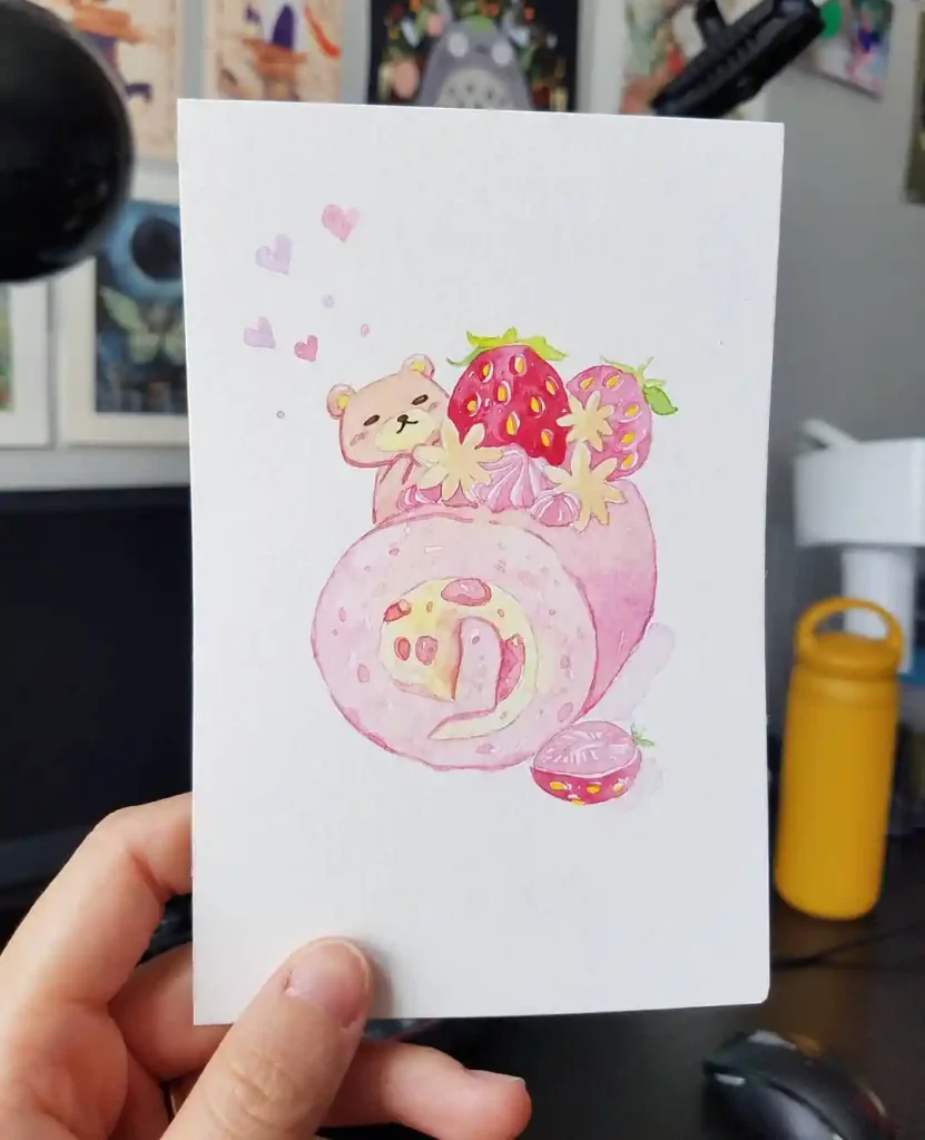 Watercolor Cake Drawing Ideas (24)