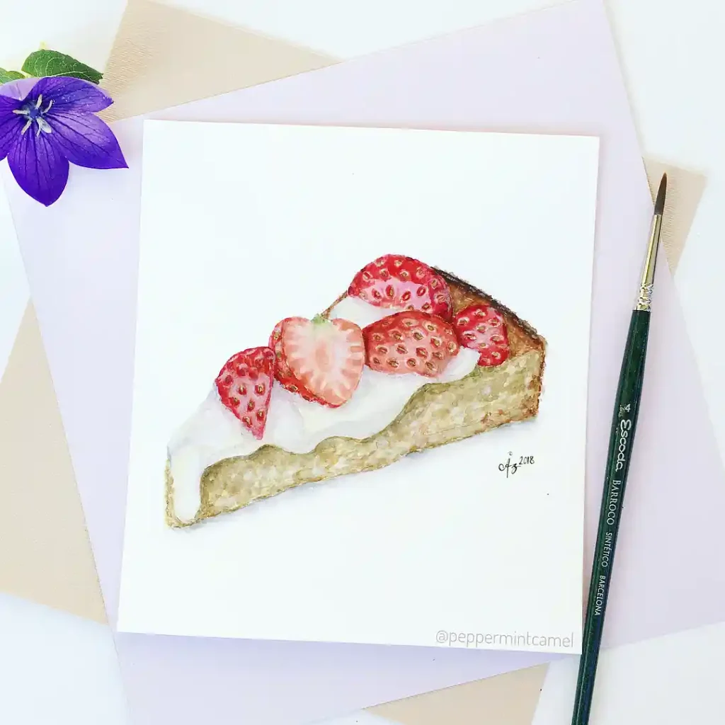 Watercolor Cake Drawing Ideas (25)