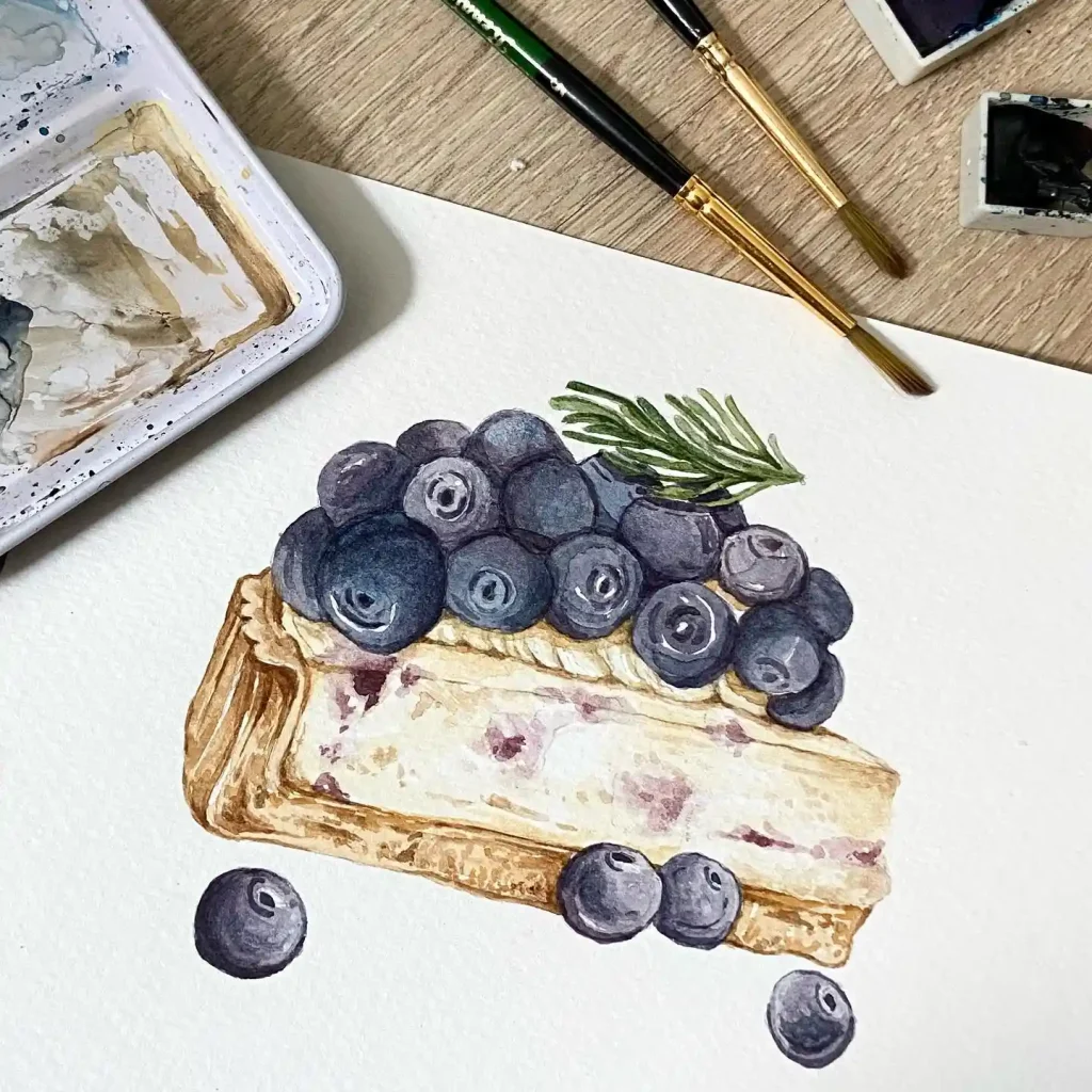 Watercolor Cake Drawing Ideas (26)