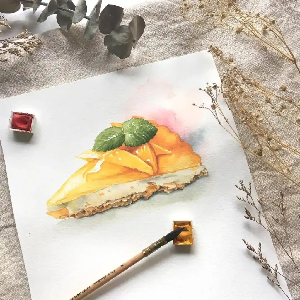 Watercolor Cake Drawing Ideas (27)