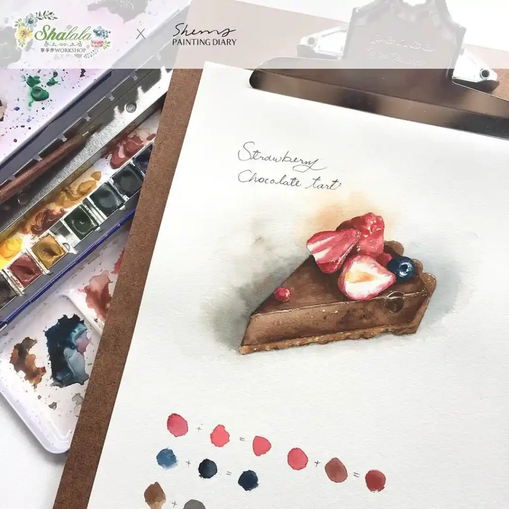 Watercolor Cake Drawing Ideas (28)