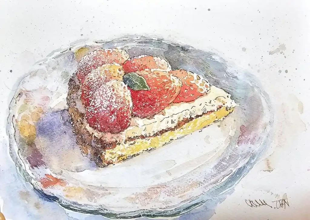 Watercolor Cake Drawing Ideas (6)