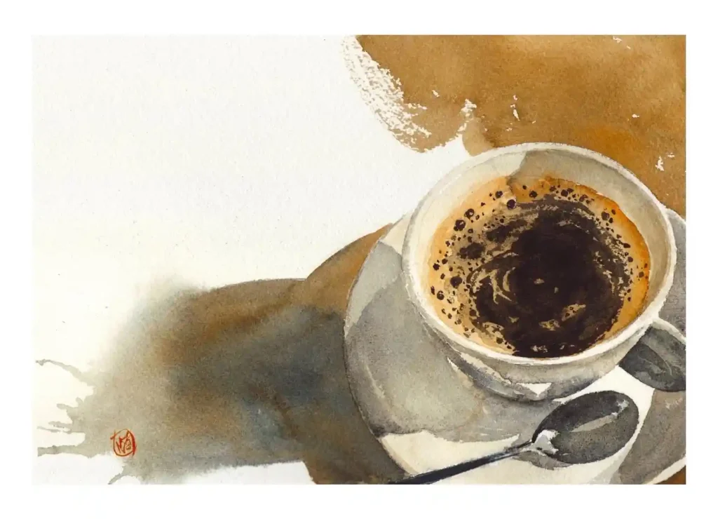 Watercolor Coffee Drawing Ideas (11)