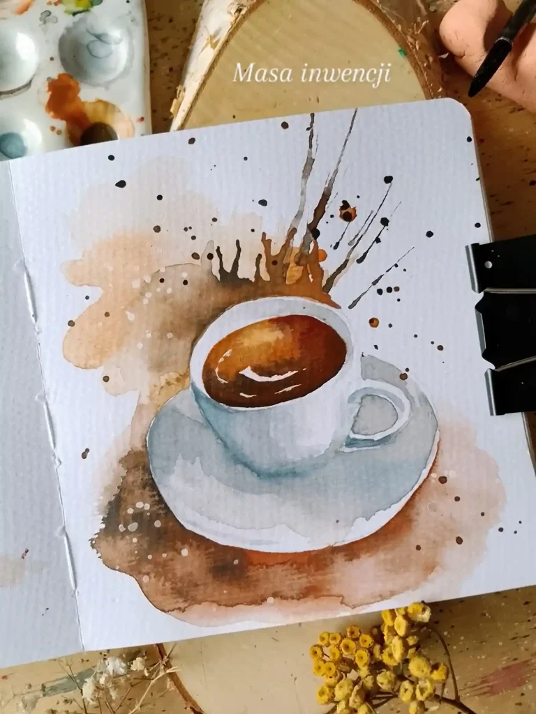 Watercolor Coffee Drawing Ideas (16)