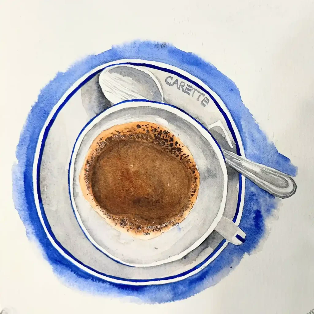 Watercolor Coffee Drawing Ideas (19)