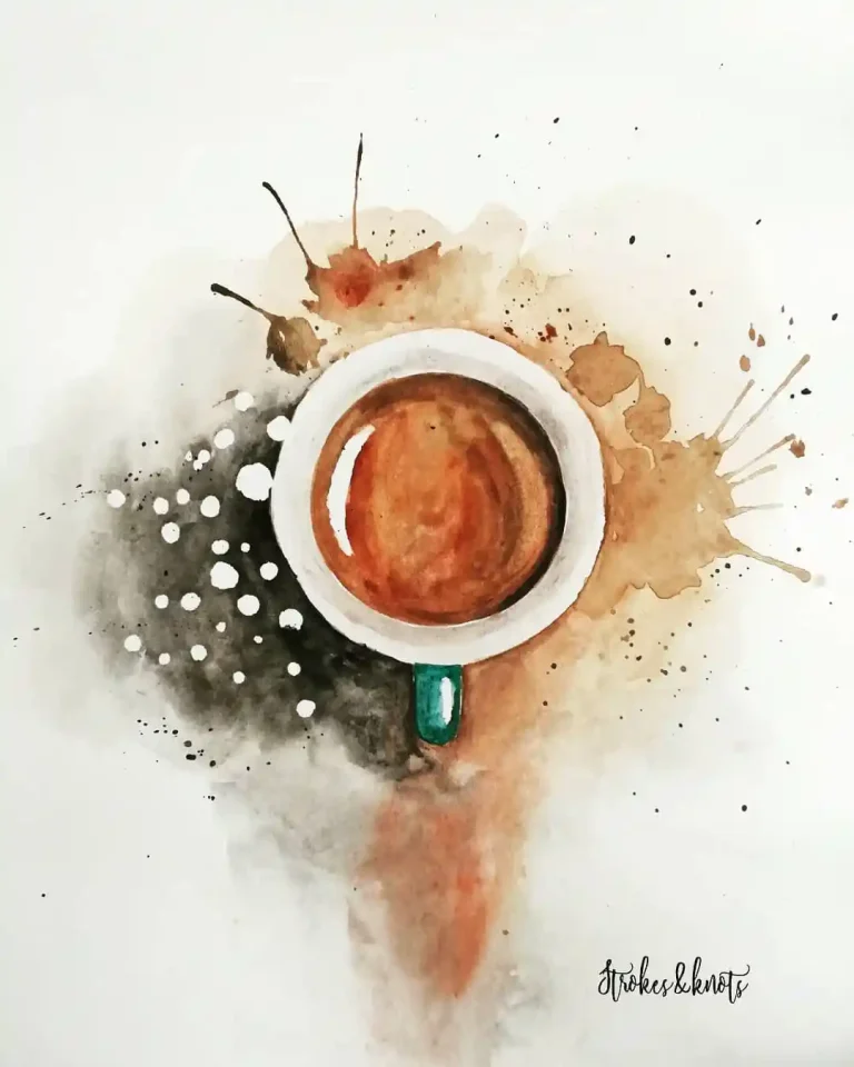 Watercolor Coffee Drawing Ideas (22)