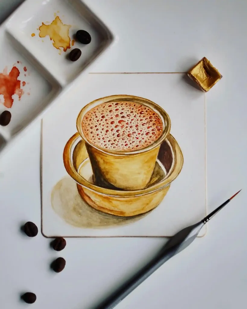 Watercolor Coffee Drawing Ideas (27)