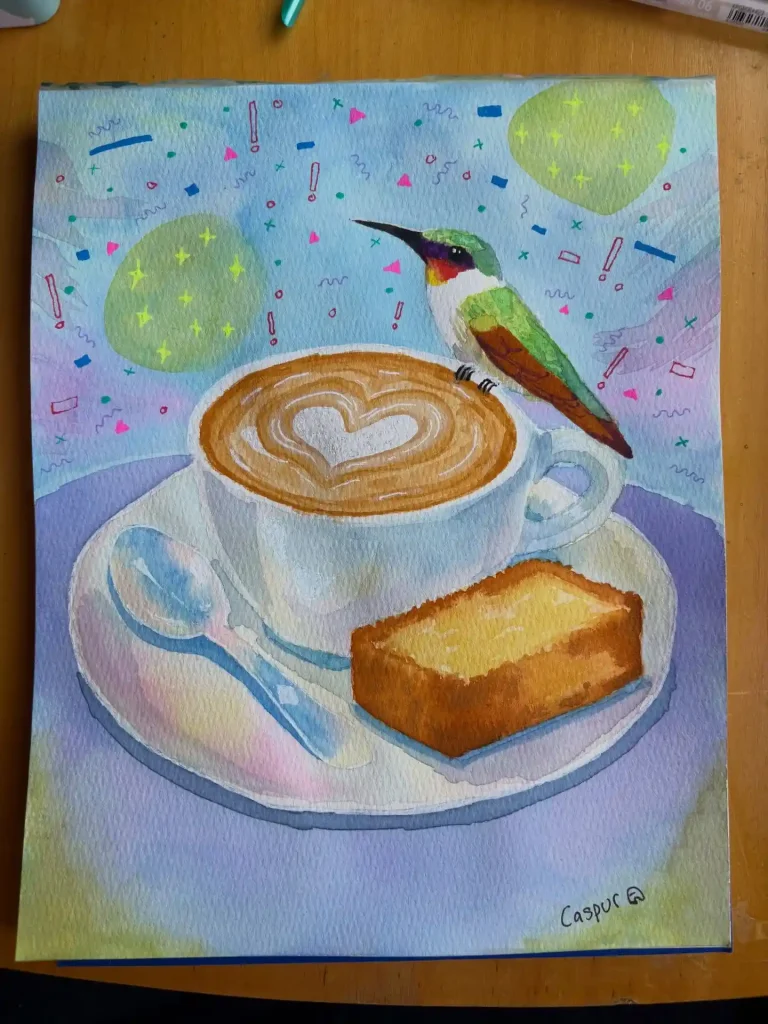 Watercolor Coffee Drawing Ideas (4)