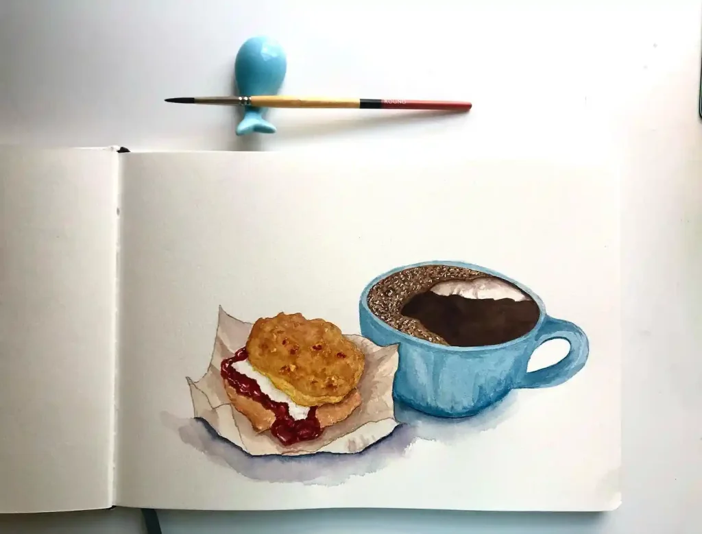 Watercolor Coffee Drawing Ideas (5)