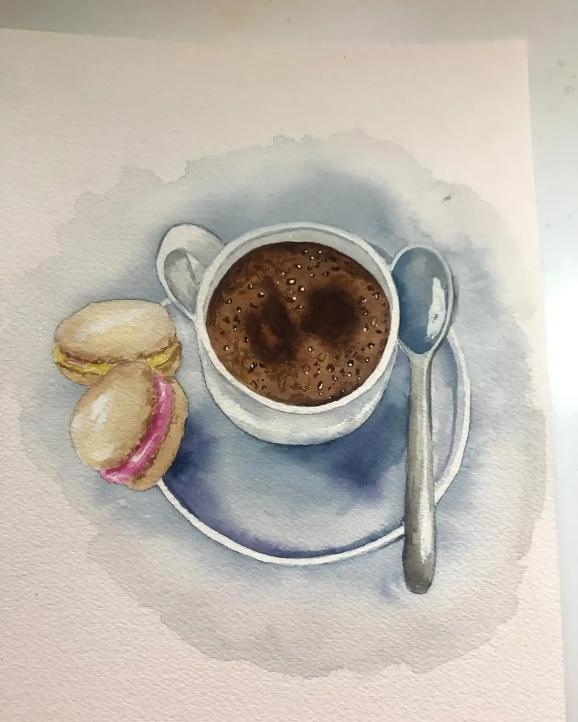 Watercolor Coffee Drawing Ideas (6)