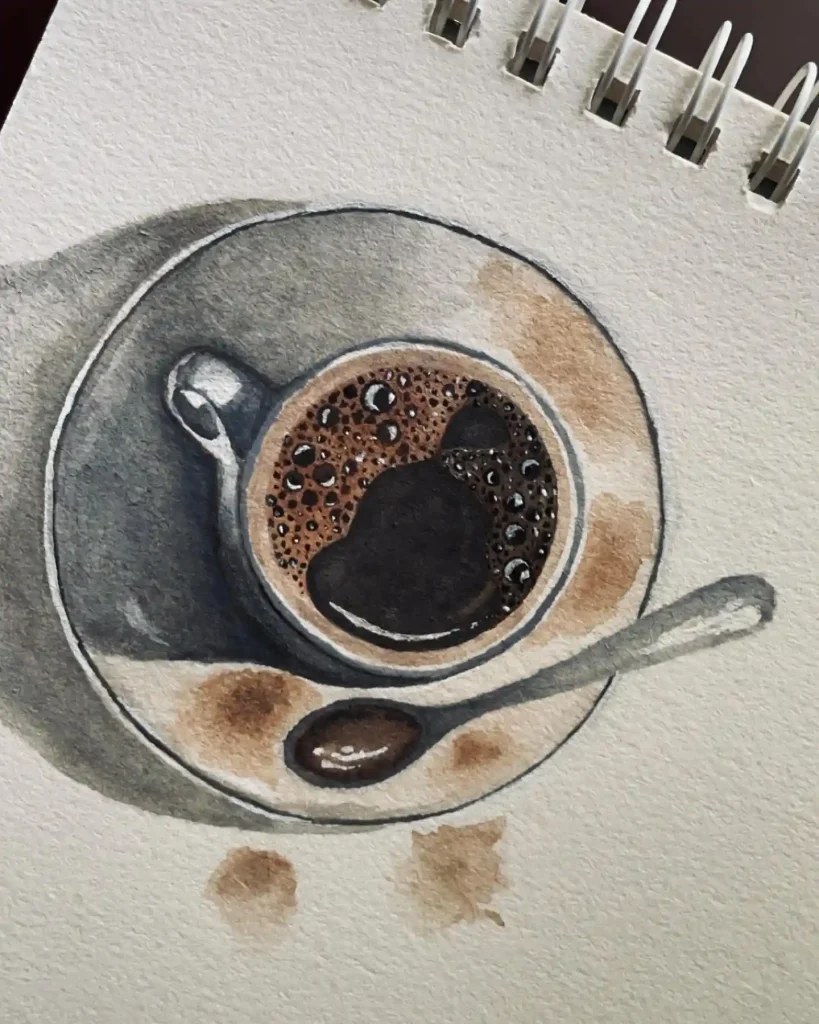 Watercolor Coffee Drawing Ideas (9)