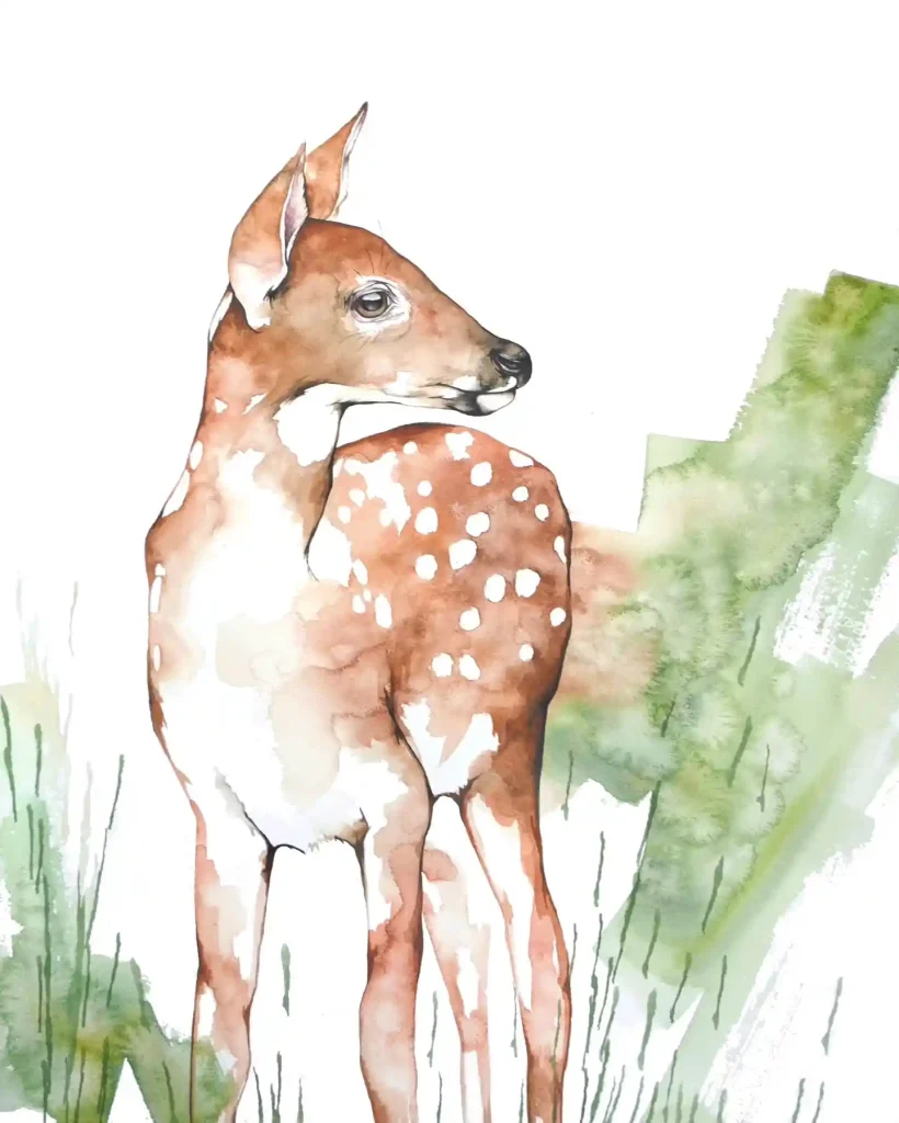 Watercolor Deer Drawing Ideas (12)