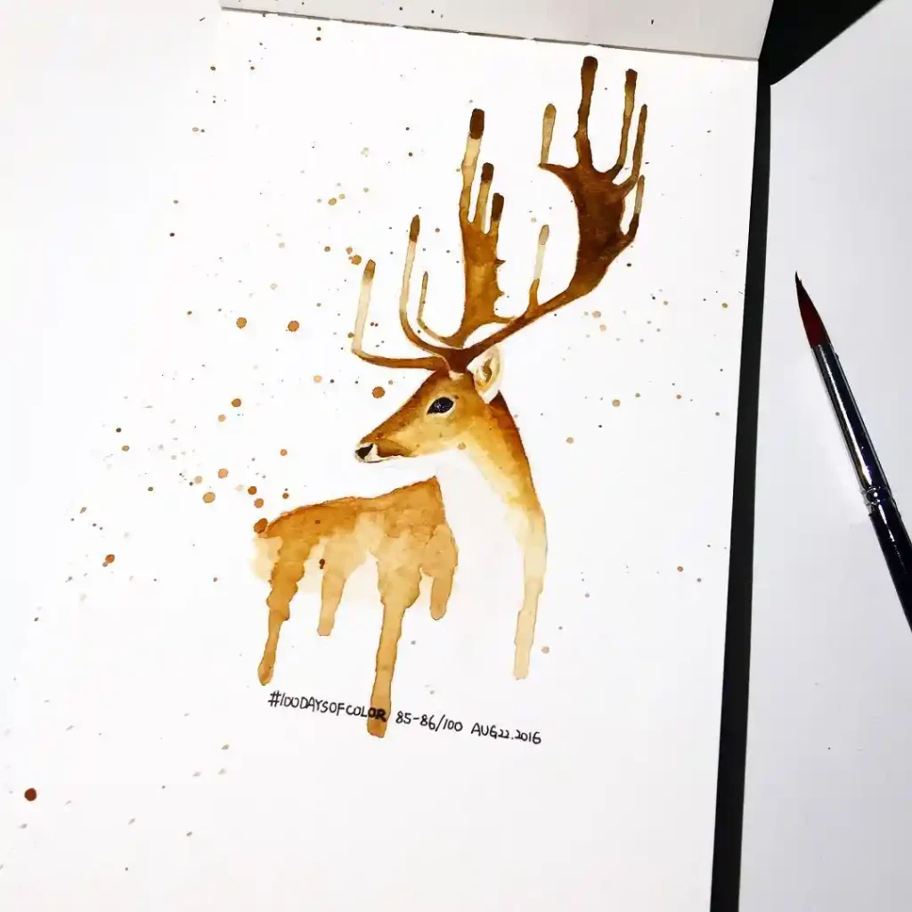 Watercolor Deer Drawing Ideas (13)