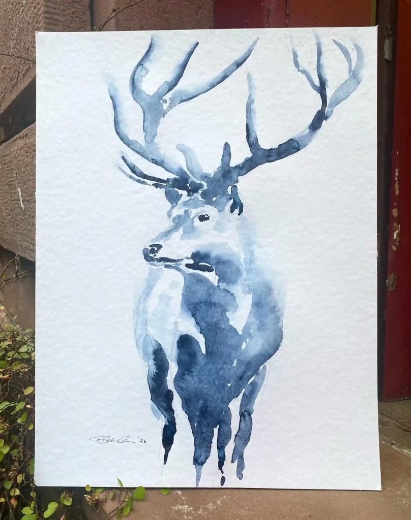 Watercolor Deer Drawing Ideas (14)