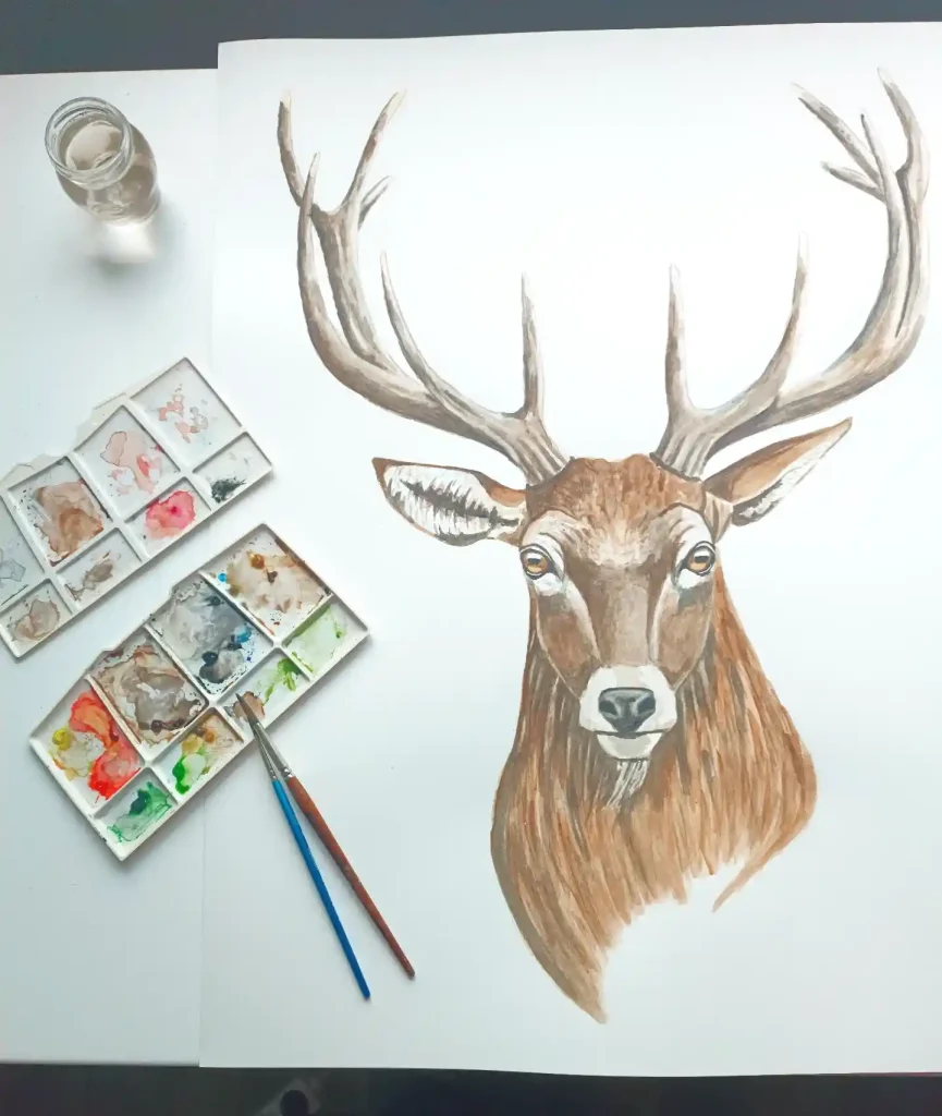 Watercolor Deer Drawing Ideas (16)