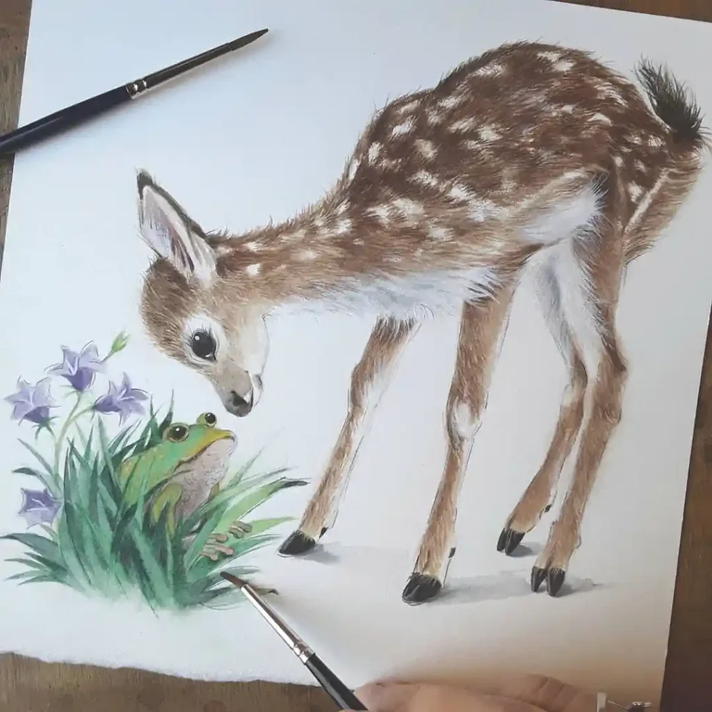 Watercolor Deer Drawing Ideas (18)