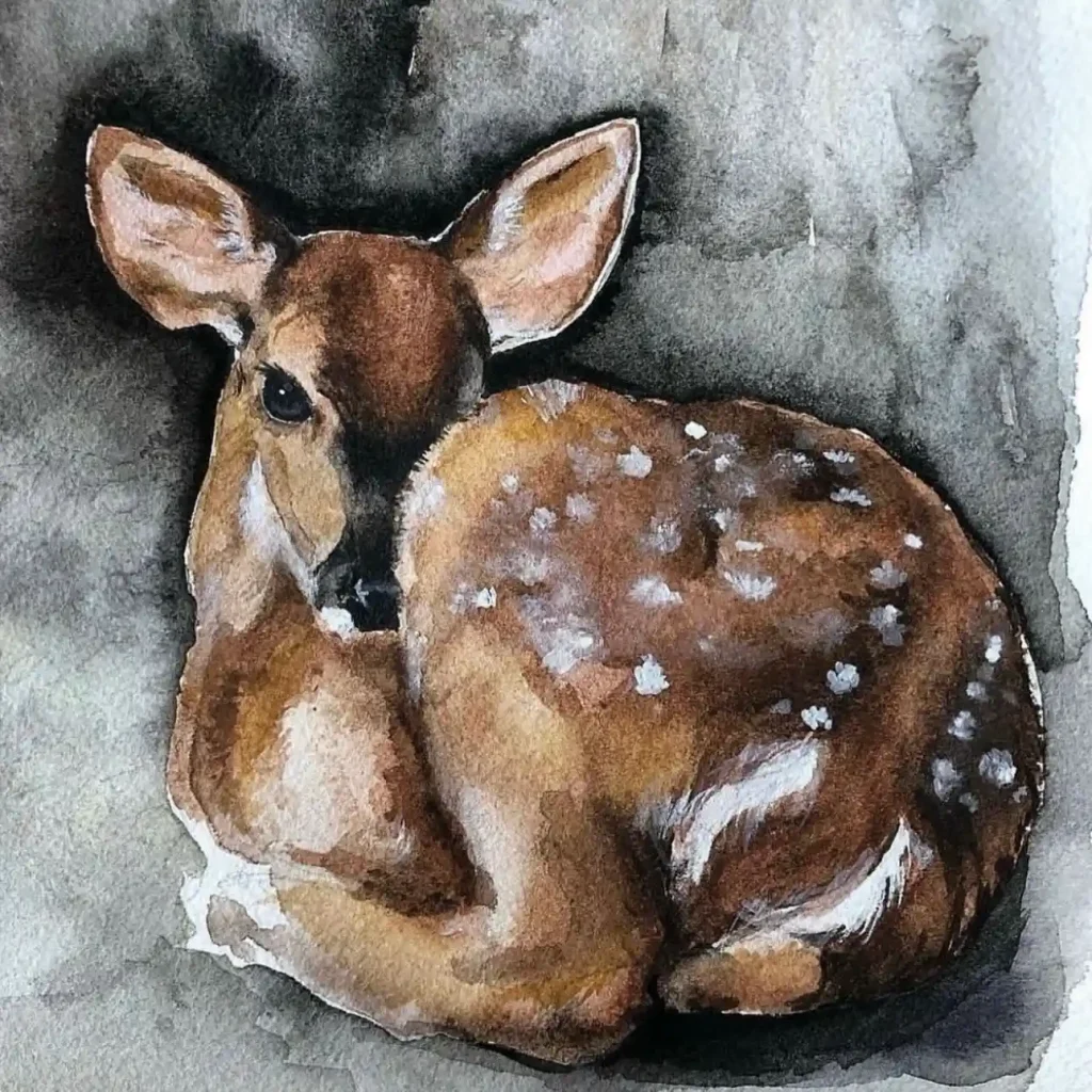 Watercolor Deer Drawing Ideas (19)