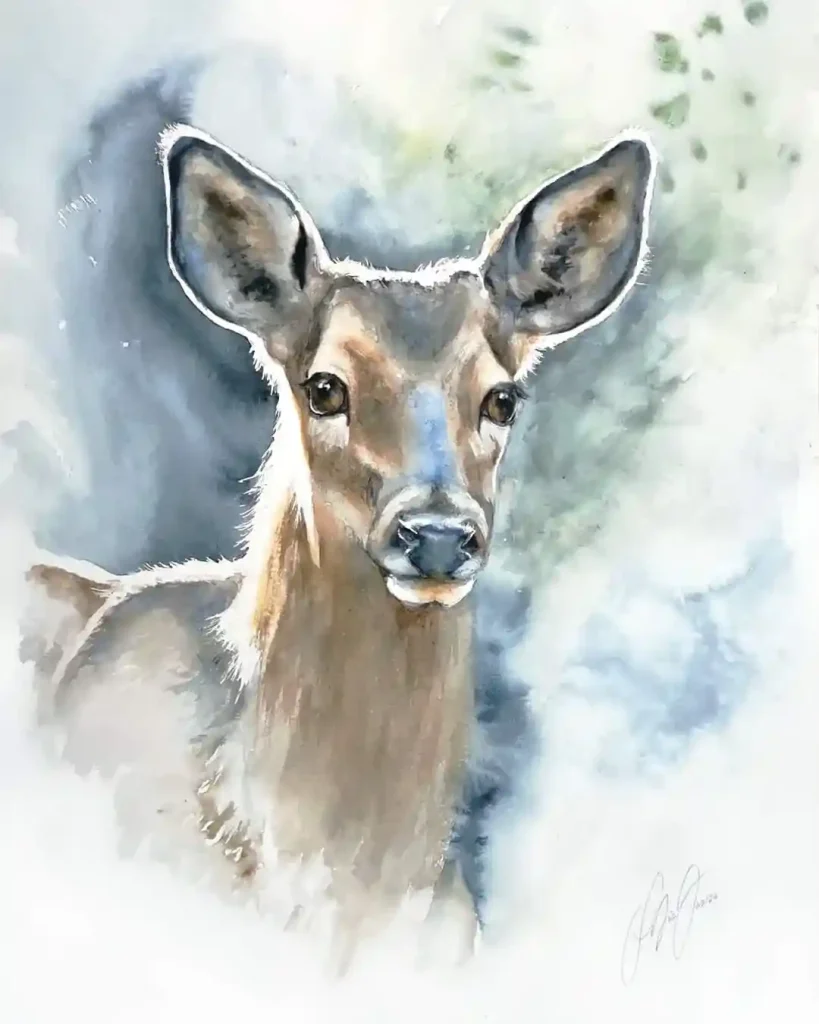 Watercolor Deer Drawing Ideas (20)
