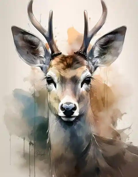 Watercolor Deer Drawing Ideas (21)