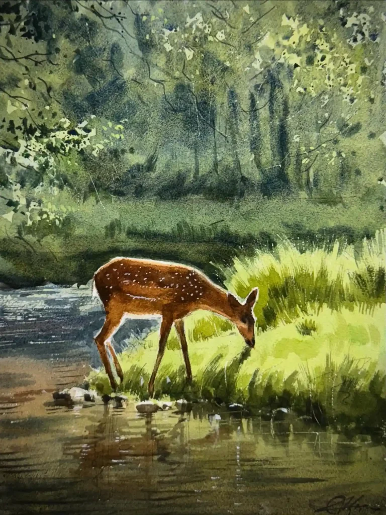 Watercolor Deer Drawing Ideas (23)