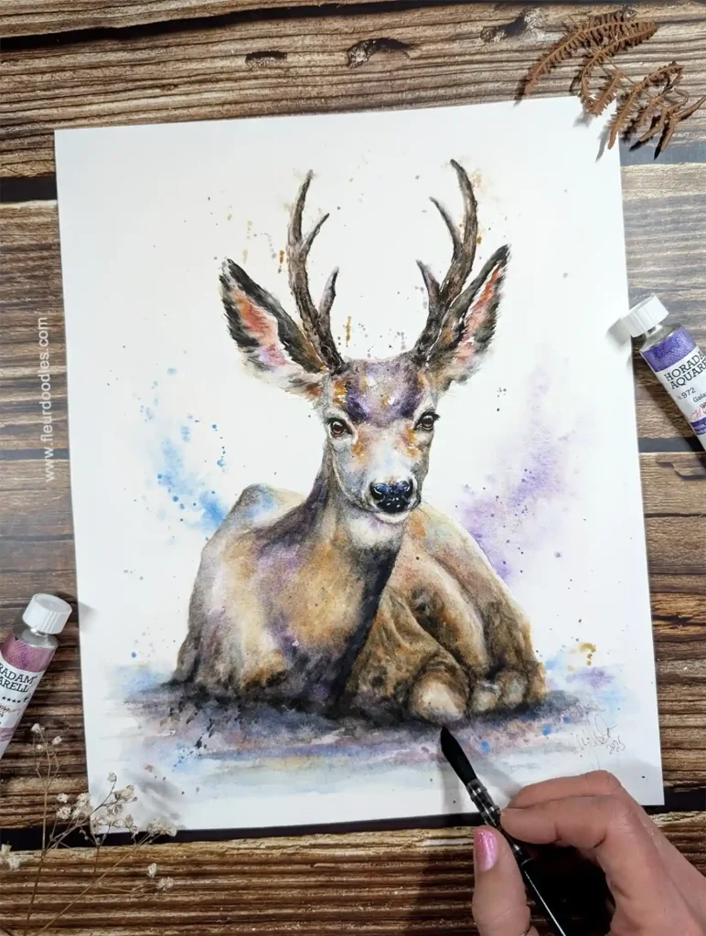Watercolor Deer Drawing Ideas (4)