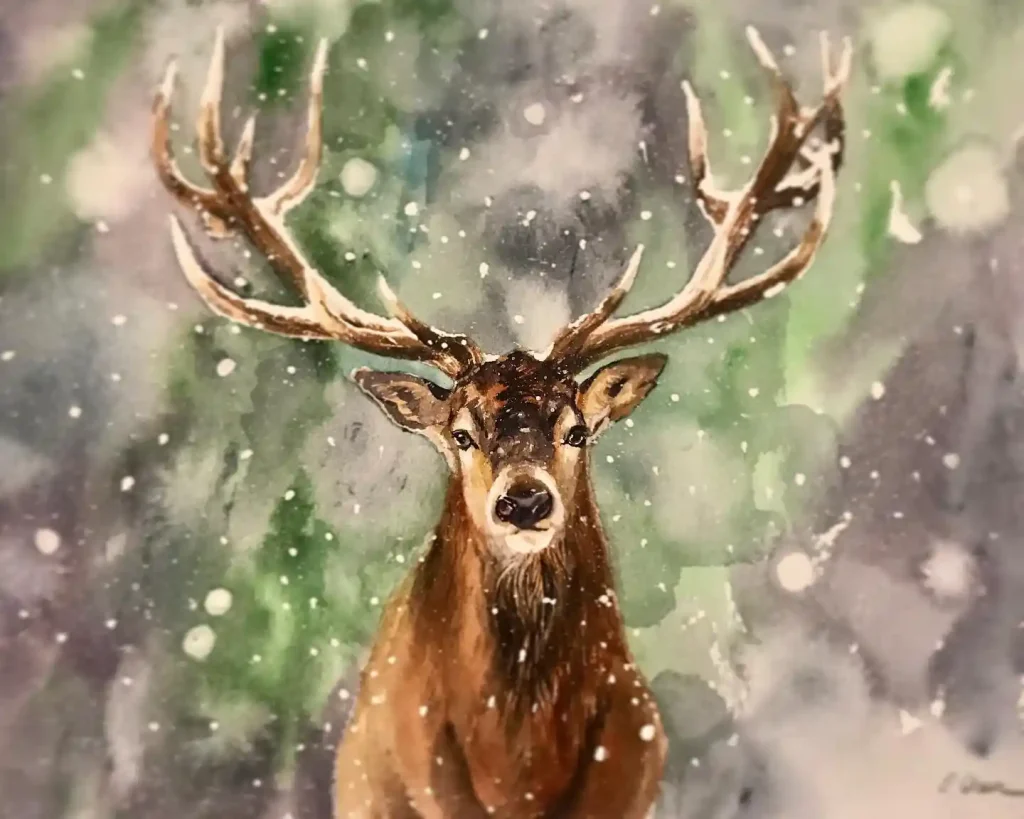 Watercolor Deer Drawing Ideas (7)