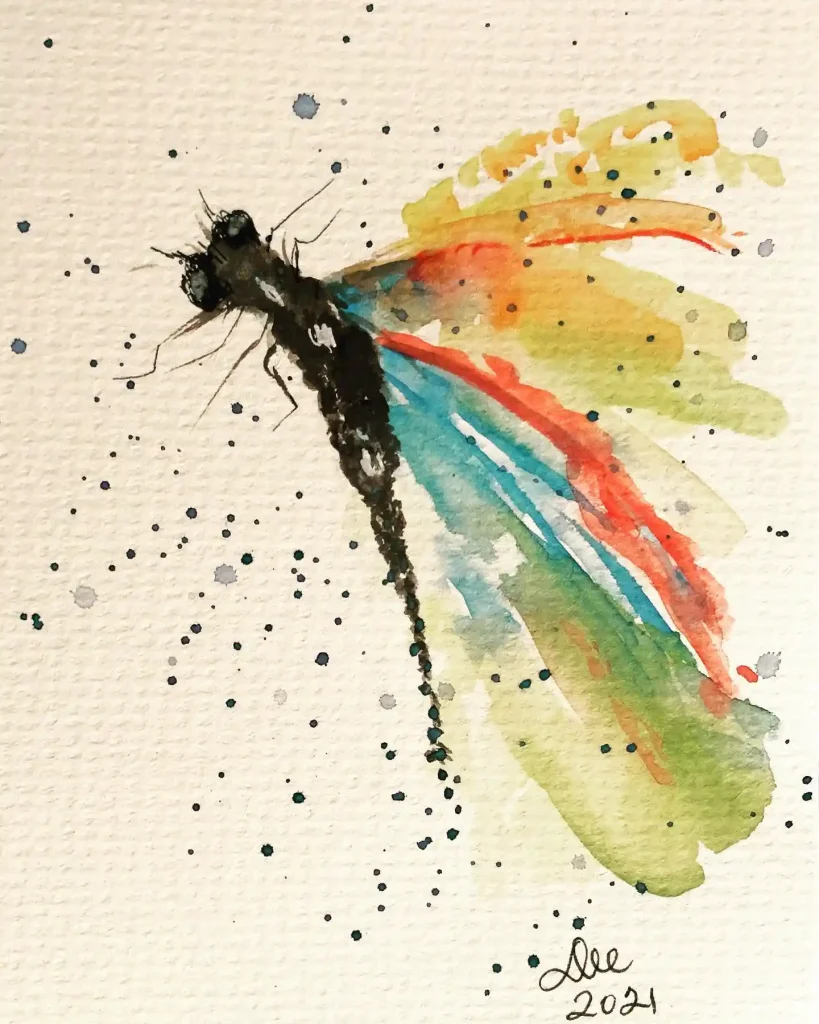 Watercolor Dragonfly Drawing Ideas (10)