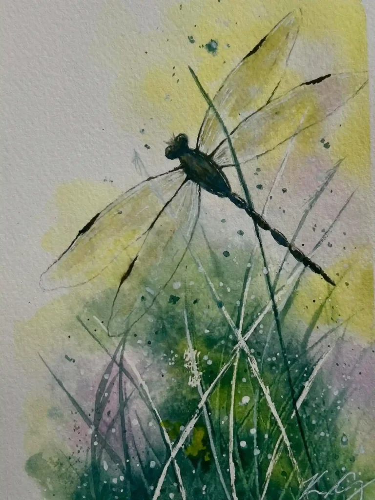 Watercolor Dragonfly Drawing Ideas (11)
