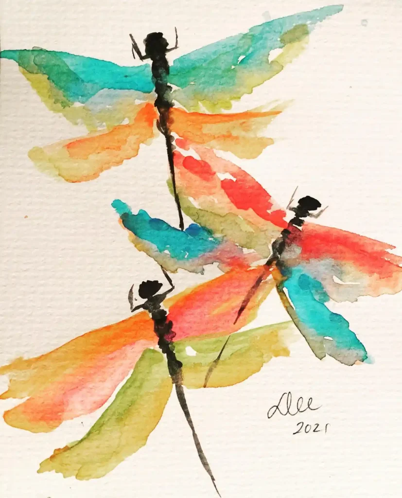 Watercolor Dragonfly Drawing Ideas (12)