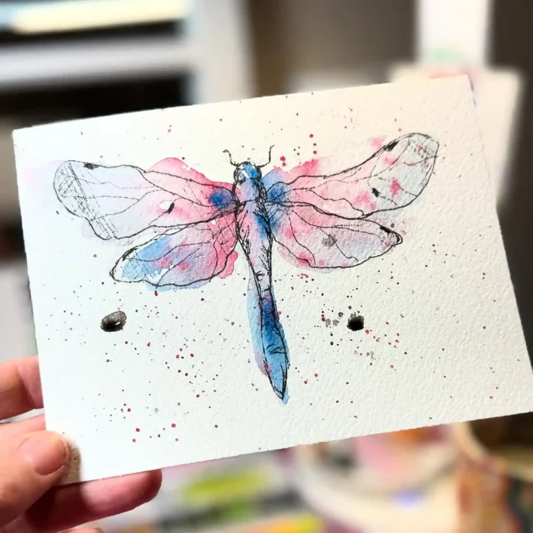 Watercolor Dragonfly Drawing Ideas (15)