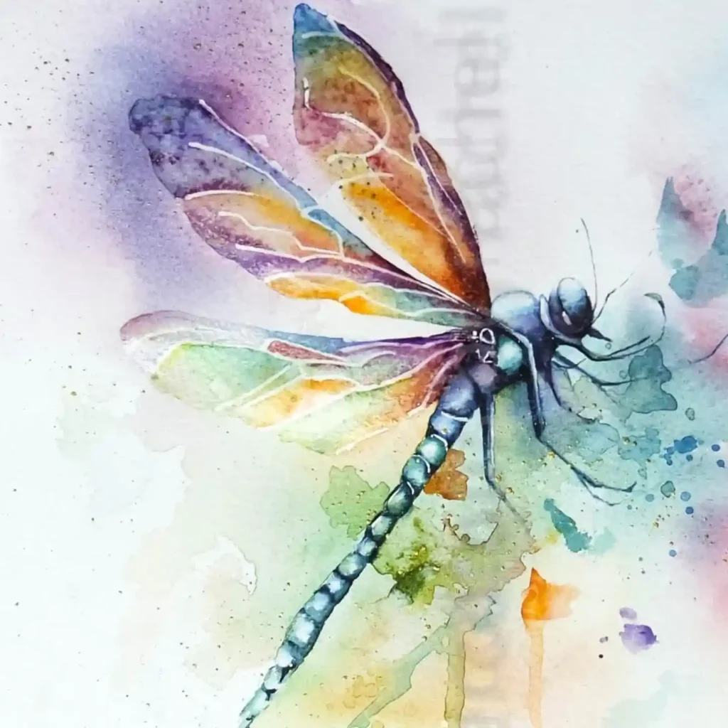 Watercolor Dragonfly Drawing Ideas (16)
